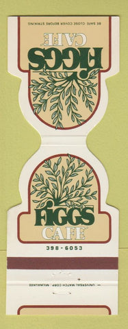 Matchbook Cover - Figgs Cafe Rockford IL