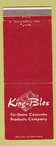 Matchbook Cover - King Blox concrete block Kingsport TN