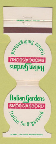 Matchbook Cover - Italian Gardens Smorgasbord Italian Mentor Cleveland OH WEAR