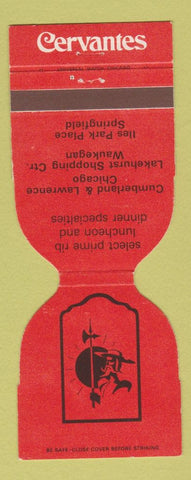 Matchbook Cover - Cervante's Restaurant Waukegan Springfield IL