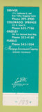 Matchbook Cover - Mortgage Investments Denver Colorado WEAR
