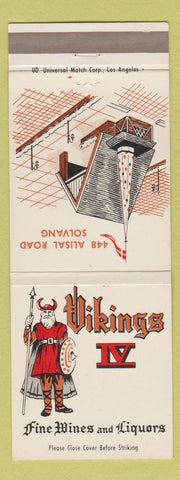 Matchbook Cover - Vikings IV Liquors Wolvang CA restaurant