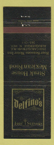 Matchbook Cover - Delfino's Steak House Mexican Four Seasons Albuquerque NM