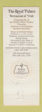 Matchbook Cover - The Royal Palace Restaurant Salt Lake City UT
