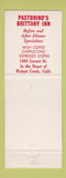 Matchbook Cover - Pastorino's Walnut Creek CA Italian WEAR