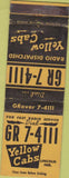 Matchbook Cover - Yellow Cabs Taxi Lincoln NE wear