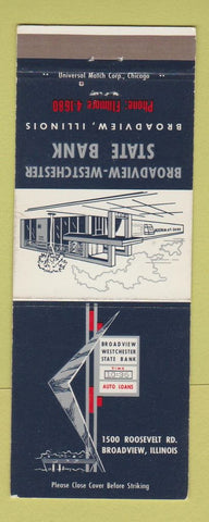 Matchbook Cover - Broadview Westchester State Bank Broadview IL