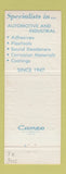 Matchbook Cover - Tuff Kote Warren MI