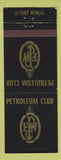 Matchbook Cover - Petroleum Club Fort Worth TX