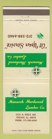 Matchbook Cover - Monarch Hardwood Lumber Chicago IL