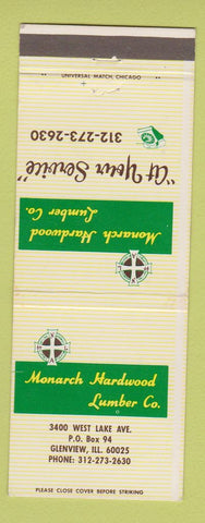 Matchbook Cover - Monarch Hardwood Lumber Glenview IL