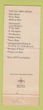 Matchbook Cover - Medium Rare Restaurant Palm Desert CA Minneapolis MN
