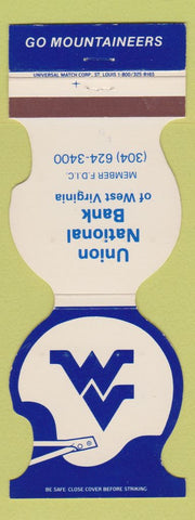 Matchbook Cover - West Virginia Mountaineers Football Union Bank 1986 WEAR
