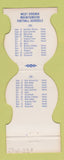 Matchbook Cover - West Virginia Mountaineers Football Union Bank 1986 WEAR
