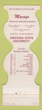 Matchbook Cover - Arizona State Sundevils Football 1979 Mexican Food Mesa AZ