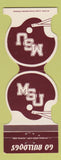 Matchbook Cover - Mississippi State Bulldogs Football 1981 DeKalb Preston MS