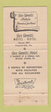 Matchbook Cover - Gus Genetti Hotel Wilkes Barre PA 30 Strike