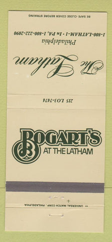 Matchbook Cover - The Latham Philadelphia PA Bogart's 30 Strike