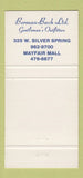 Matchbook Cover - Berman Bach Milwaukee WI men's clothes 30 Strike