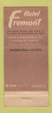 Matchbook Cover - Hotel Fremont casino Las Vegas NV 30 Stick