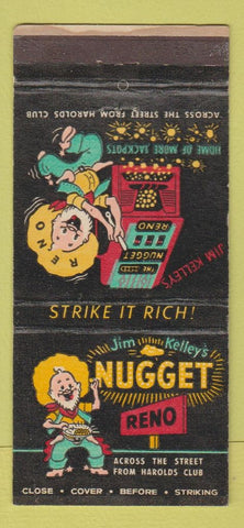 Matchbook Cover - Jim Kelley's Nugget Casino Reno NV WEAR 30 Stick