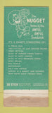 Matchbook Cover - Jim Kelley's Nugget Casino Reno NV WEAR 30 Stick