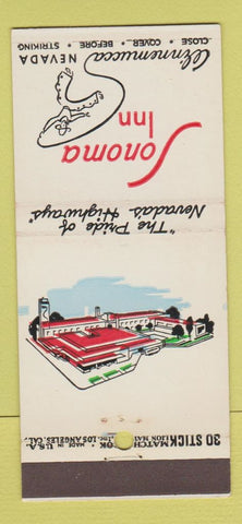 Matchbook Cover - Sonoma Inn Winnemucca NV casino 30 Stick