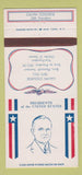 Matchbook Cover - Diamond US Presidents Calvin Coolidge WEAR 30 Strike