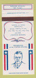 Matchbook Cover - Diamond US Presidents Theodore Roosevelt WEAR 30 Strike