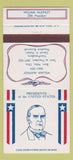 Matchbook Cover - Diamond US Presidents William McKinley WEAR 30 Strike
