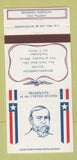 Matchbook Cover - Diamond US Presidents Benjamin Harrison WEAR 30 Strike