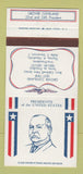 Matchbook Cover - Diamond US Presidents Grover Cleveland WEAR 30 Strike