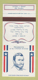 Matchbook Cover - Diamond US Presidents Ulysses S Grant WEAR 30 Strike