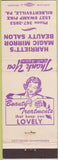 Matchbook Cover - Harriett's Beauty Salon Gilbertsville PA girlie