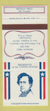 Matchbook Cover - Diamond US Presidents Franklin Pierce WEAR 30 Strike