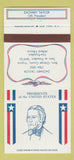 Matchbook Cover - Diamond US Presidents Zachary Taylor WEAR 30 Strike