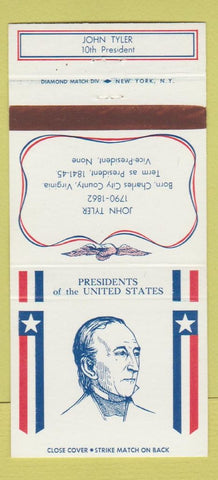 Matchbook Cover - Diamond US Presidents John Tyler 30 Strike