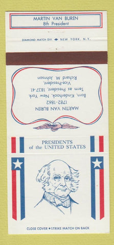 Matchbook Cover - Diamond US Presidents Martin Van Buren 30 Strike