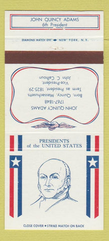 Matchbook Cover - Diamond US Presidents John Quincy Adams 30 Strike