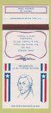 Matchbook Cover - Diamond US Presidents James Monroe 30 Strike