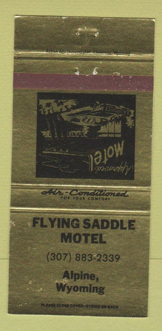 Matchbook Cover - Flying Saddle Motel Alpine WY 30 Strike