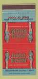 Matchbook Cover - Golden Bank Casino Reno NV girlie 30 Strike