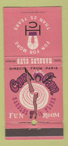 Matchbook Cover - Harolds Club Reno NV Girlie PINK casino 30 Strike