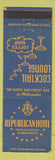Matchbook Cover - Republican Hotel Milwaukee WI WEAR