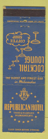 Matchbook Cover - Republican Hotel Milwaukee WI WEAR