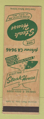 Matchbook Cover - Steak House University City MO