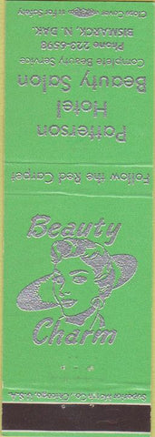 Matchbook Cover - Patterson Hotel Beauty Salon Bismarck ND girlie