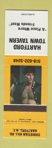 Matchbook Cover - Hartford Town Tavern Hartford NY male pinup beefcake