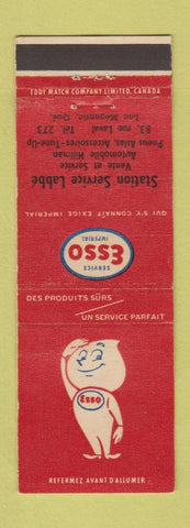 Matchbook Cover - Esso oil gas Lac Megantic QC