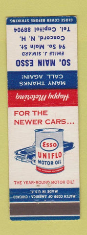 Matchbook Cover - Esso oil gas Emile Simard Concord NH